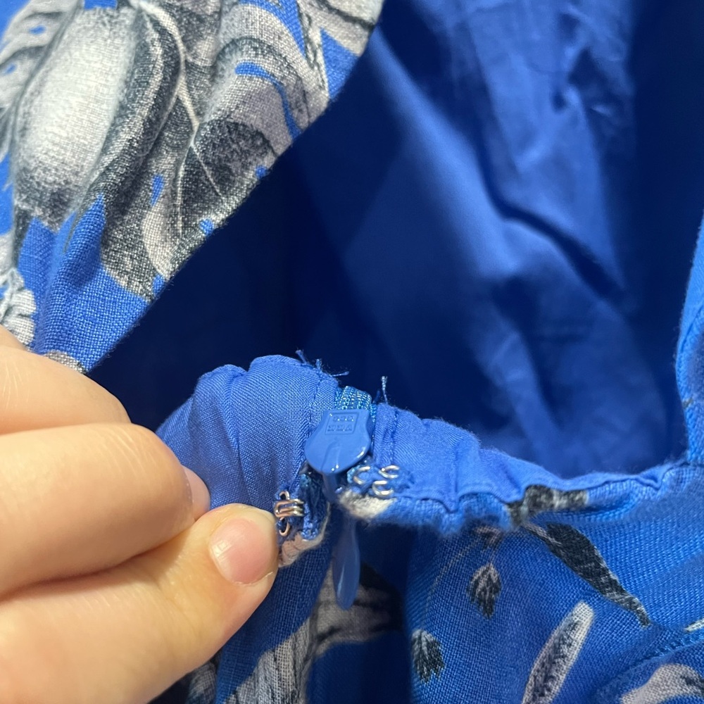 J. Crew Floral Blue Sleeveless Maxi Dress - Picture 13 of 15